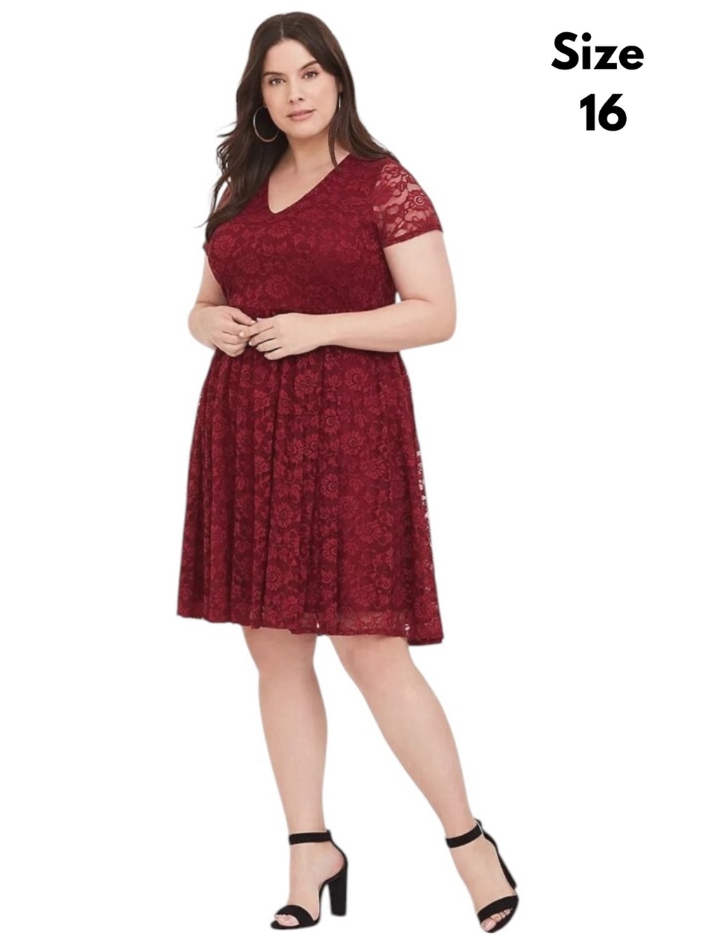 Torrid Women's Size 16 Lace Dress Burgundy Red A-Line Party Wedding #252